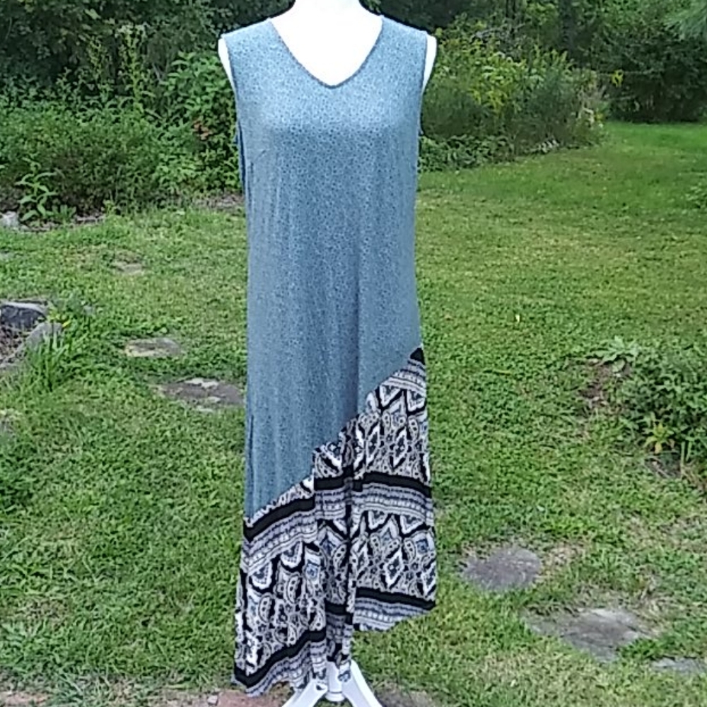 NEW Joan Rivers Mixed Pattern Maxi Dress